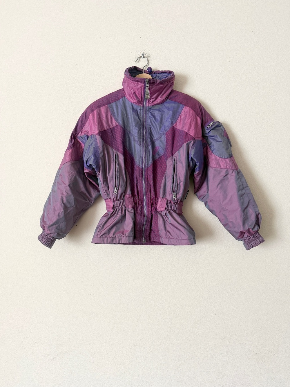 Vintage ‘80s ‘90s SMALL purple pink colorblock ski jacket